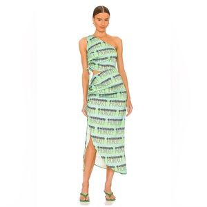 Palm Fiorucci Drawstring Dress in Green